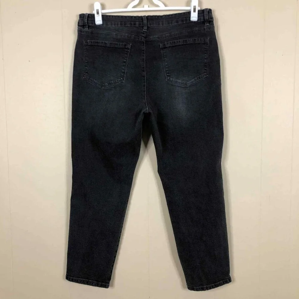 Anthropologie Sugar Magnolia Womens 16 Faded Black Distressed Jeans - Picture 2 of 4